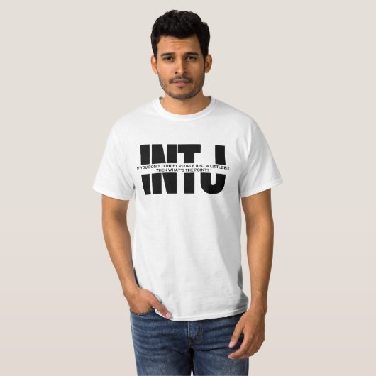 INTJユーモア皮肉INTJ引用文ミニマル Tシャツ (正面フル)
