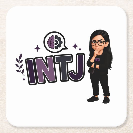 INTJ — A Visionária Estratégica スクエアペーパーコースター (正面)