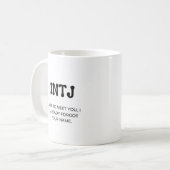 INTJ MBTおもしろい引用文とブラック文字コーヒーマグ コーヒーマグカップ (正面左)