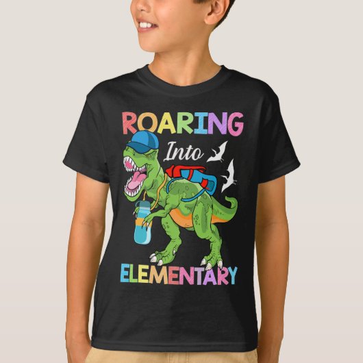 Into初等恐竜ボーイズ女の子新学期 Tシャツ (正面)