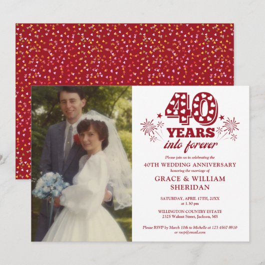 Into Forever 40周年結婚記念写真 招待状 (正面/裏面)