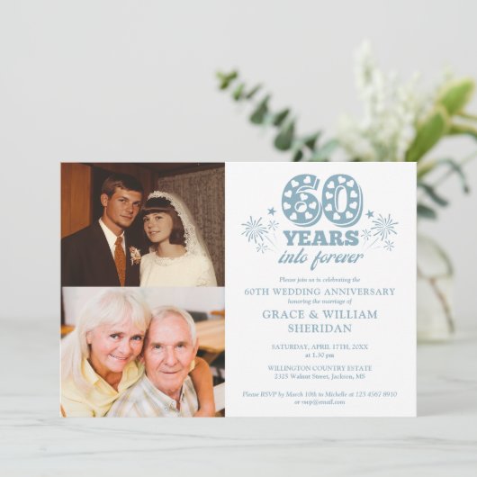 Into Forever 60th 結婚anniversary 2 Photo 招待状 (スタンド正面)