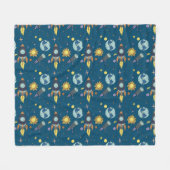 Into Space Cosmos Pattern   フリースブランケット (正面(横))