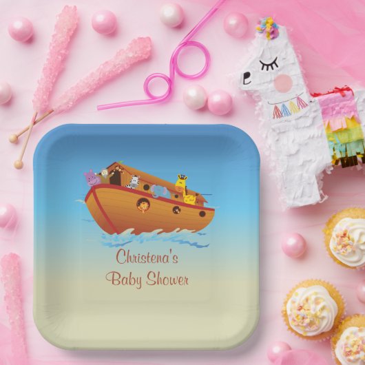 Into The Ark Baby Shower ペーパープレート (パーティー)