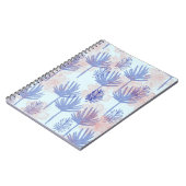 Into the blue. Muster mit Blättern in Blau ノートブック (左側)