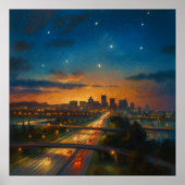 Into The City - Pastel Painting Style Cityscape ポスター (正面)