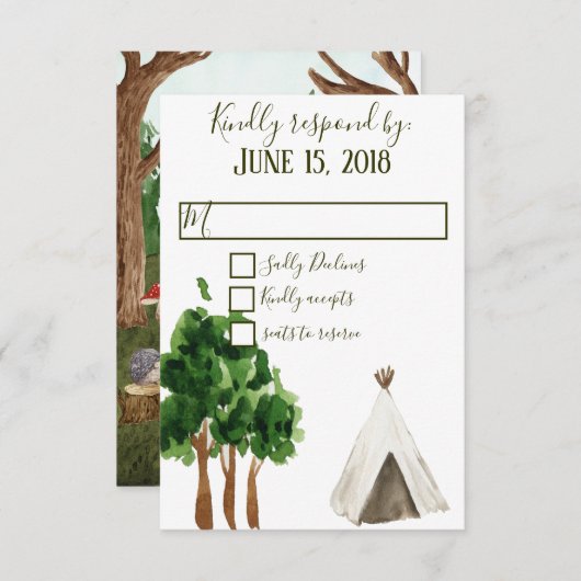 「Into The Forest」返信ハガキ 出欠カード (正面/裏面)