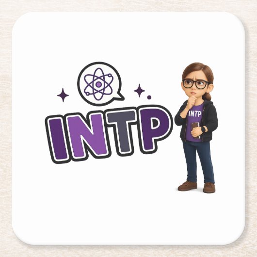 INTP — A Mente Investigadora スクエアペーパーコースター (正面)