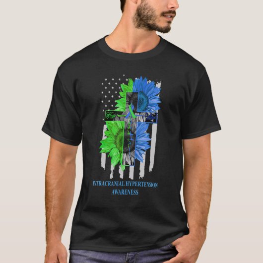 Intracranial Hypertension Awareness US Flag Faith  Tシャツ (正面)