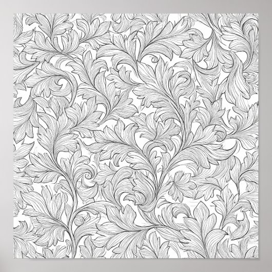 Intricate Adult Coloring Page: Intertwined Ivy ポスター (正面)