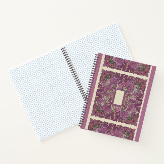 Intricate Amethyst Floral Mandala Notebook ノートブック (内部)