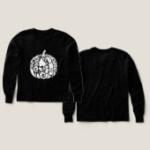 Intricate Black and White Pumpkin Art – Halloween (デザイン 正面&背面)