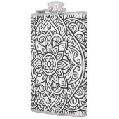 Intricate Black Line Mandala Art フラスク (左)