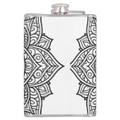 Intricate Black Line Mandala Art フラスク (裏面)