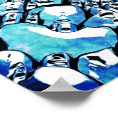 Intricate Blue Abstract Pattern ポスター (角)