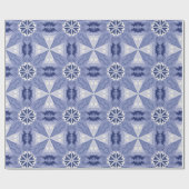 Intricate blue and white geometric pattern ラッピングペーパー (フラット)