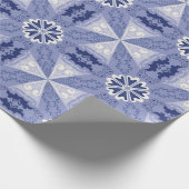 Intricate blue and white geometric pattern ラッピングペーパー (角)