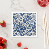 Intricate blue floral pattern on light background スタンダードカクテルナプキン (インサイチュ)
