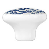 Intricate blue floral pattern on light background セラミックノブ (側面)