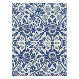 Intricate blue floral pattern on light background テーブルクロス