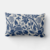 Intricate blue floral pattern on light background ランバークッション (裏面)