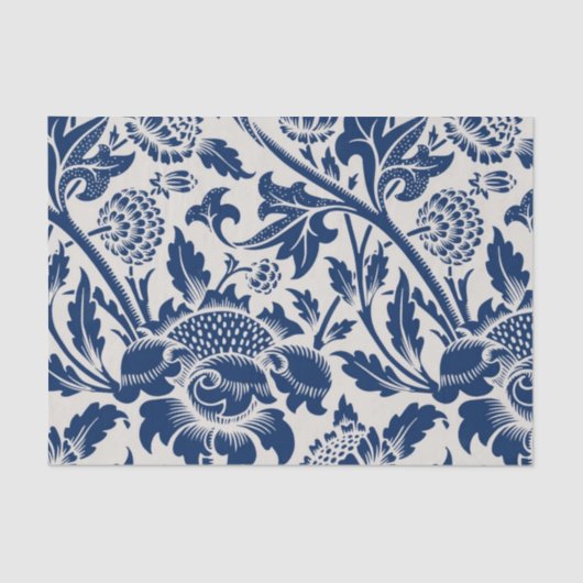 Intricate blue floral pattern on light background 薄葉紙 (正面)