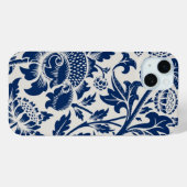 Intricate blue floral pattern on light background Case-Mate iPhoneケース (裏面 (横))