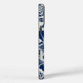 Intricate blue floral pattern on light background Case-Mate iPhoneケース (裏面 / 右)