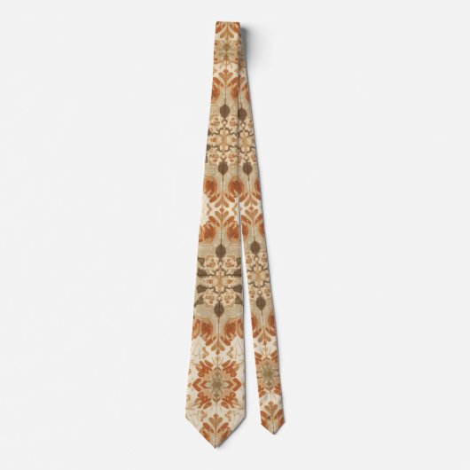 Intricate Bohemian Tile Pattern in Earthy Terracot ネクタイ (正面)