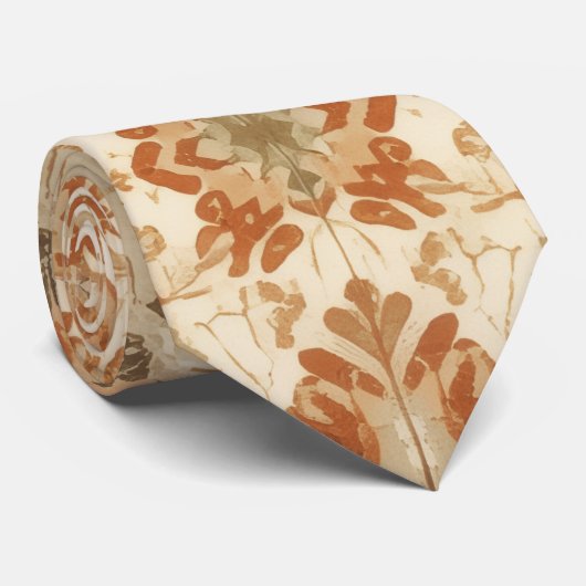 Intricate Bohemian Tile Pattern in Earthy Terracot ネクタイ (ロール)
