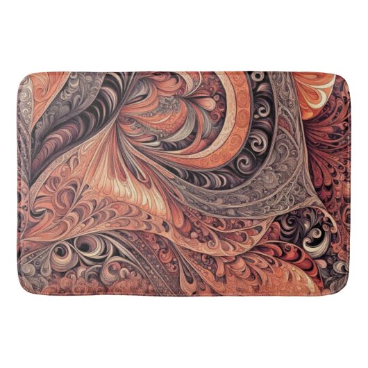 Intricate Boho Abstract Mandala Pattern Bath Mat バスマット (正面)