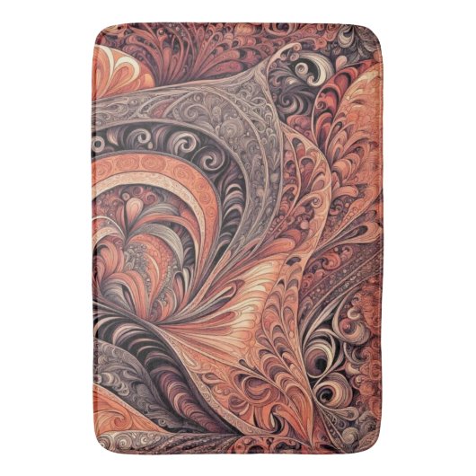 Intricate Boho Abstract Mandala Pattern Bath Mat バスマット (正面縦)