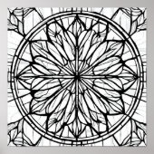 Intricate Cathedral Line Pattern: Stained-Glass ポスター (正面)