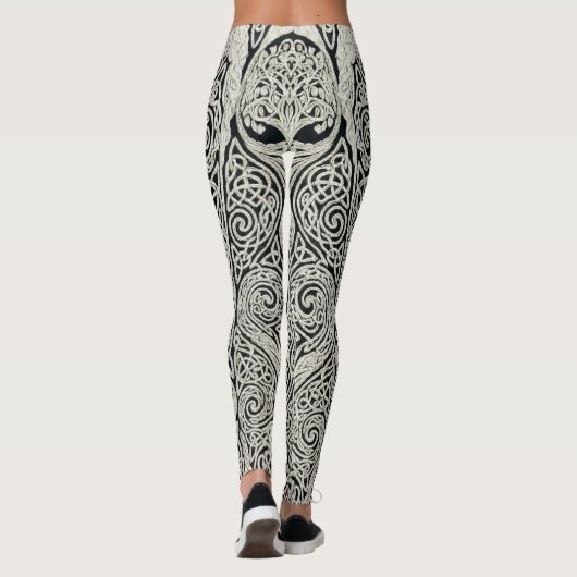 Intricate Celtic Tree of Life Knotwork Design レギンス (裏面)