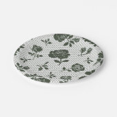 intricate dark floral patterns on a light back ペーパープレート (アングル)