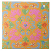 Intricate Detailed Flower Vibrant タイル (正面)