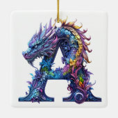 Intricate Dragon - letter A Ceramic Ornament セラミックオーナメント (裏面)