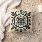 Intricate Flora Geometric Throw Pillow クッション (ブランケット)