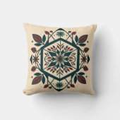 Intricate Flora Geometric Throw Pillow クッション (正面)