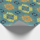 Intricate floral and geometric pattern with orange ラッピングペーパー (角)