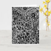 Intricate Floral and Hearts Folded Greeting Card カード (黄色い花)