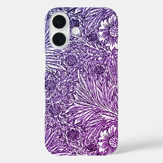 Intricate Floral Design in Purple Hues and White Case-Mate iPhoneケース (裏面)