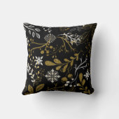 Intricate floral pattern with gold and white  クッション (裏面)