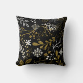 Intricate floral pattern with gold and white  クッション (正面)