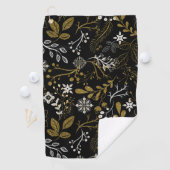 Intricate floral pattern with gold and white  ゴルフタオル (インサイチュ)