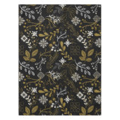 Intricate floral pattern with gold and white  テーブルクロス (正面)