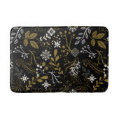 Intricate floral pattern with gold and white  バスマット (正面)