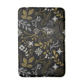 Intricate floral pattern with gold and white  バスマット (正面縦)