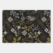 Intricate floral pattern with gold and white  ラッピングペーパーシート (正面2)
