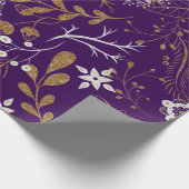 Intricate floral pattern with gold and white  ラッピングペーパー (角)